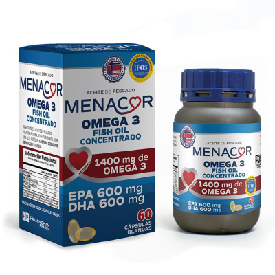 Menacor Omega 3 Concentrado x 60 Capsulas Blandas