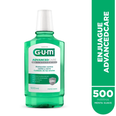 Enjuague Bucal Gum Advanced Care Menta Suave x500m