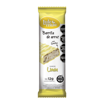 Lulemuu Barra De Cereal x12gr Arroz Bañada C/Limon