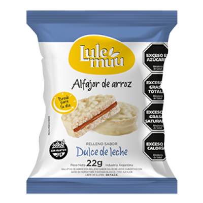 Lulemuu Alfajor x22gr Arroz Rell D/Leche y Choc Blan