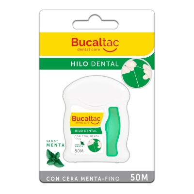 Hilo Dental Bucal Tac Con Cera Menta Fino x50m