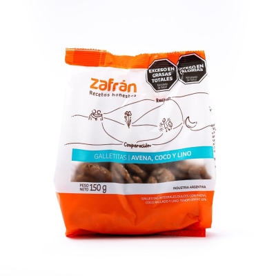 Zafran Galletitas Avena,Coco y Lino x150gr