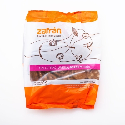 Zafran Galletitas Avena,Pasas y Chía x150gr