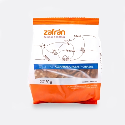 Zafran Galletitas Algarroba,Pasas Y Girasol x150gr