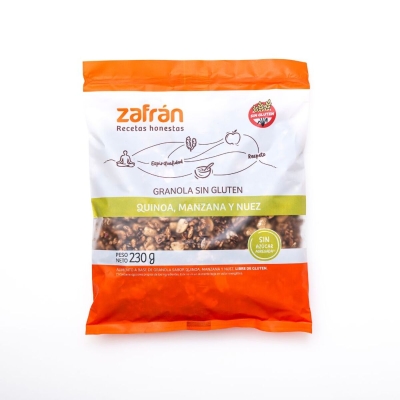 Zafran Granola sin Gluten Quinoa,Manzana y Nuez x230 gr