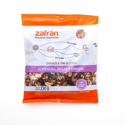 Zafran Granolas sin Gluten Almendras,Pasas Y Girasol x230gr
