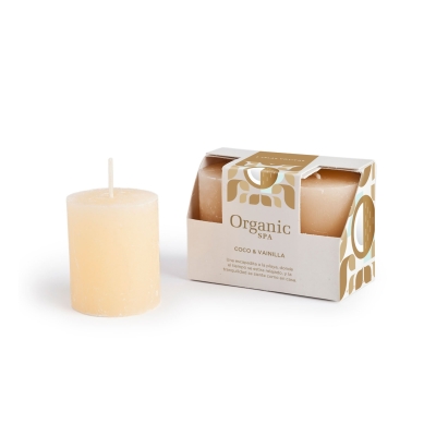 Organic Spa Velas x2un Votiva Coco Vainilla X123Gr