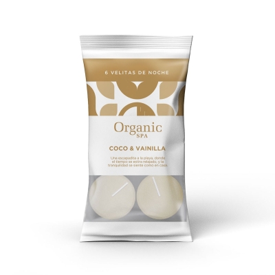 Organic Spa Velas x6un Coco Y Vainilla 88Gr