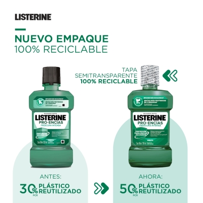 Enjuague Bucal Listerine Pro Encias Frescura Intensa x500 ml