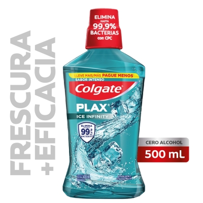 Enjuague Bucal Colgate Plax Ice Infinity x500ml
