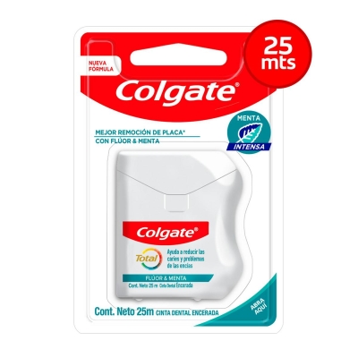 Hilo Dental Colgate Total Flúor Y Menta x25 Ml