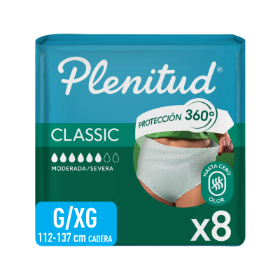 Ropa Interior Descartable Plenitud Classic g/xg x8un