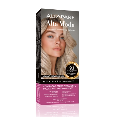 Coloracion Alta Moda 9.1 Rubio Clarisimo Ceniza