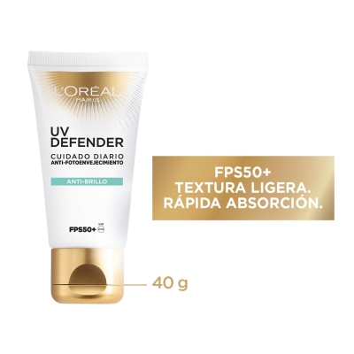 Protector Solar Facial Loreal Uv Defend Antibril FPS50 x40gr