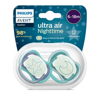 Chupete Avent X2u Ultra Air Deco Night 6-18M