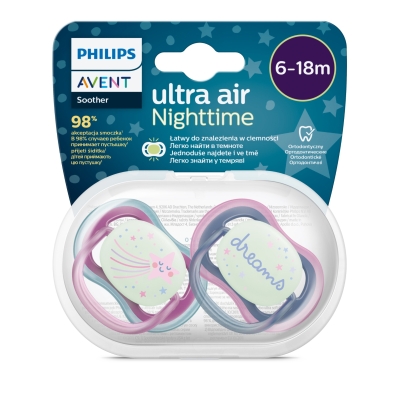 Chupete Avent X2U Ultra Air Deco Night 6-18M