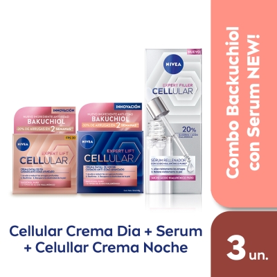 Rutina Nivea Backuchiol Crema de Día y Noche + Serum