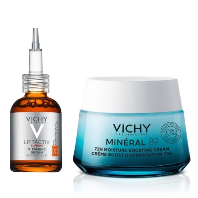 Combo Vichy Serum Liftactiv Vitamina C + Cremas Mineral 89 Sin Fragancia