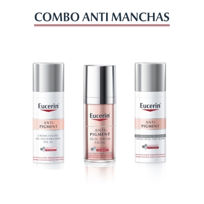 Combo Eucerin ANTI-PIGMENT Sérum facial + Crema de día con FPS30 + Crema de noche