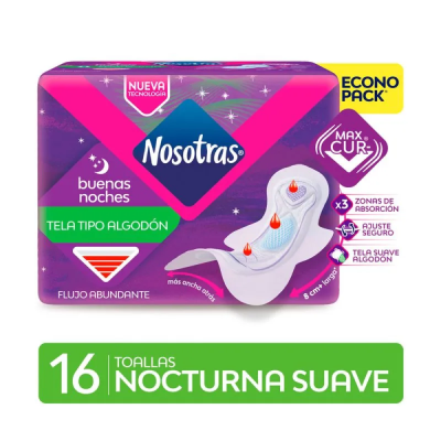 Toallas Femeninas Nosotras Bn Nocturnas x16Un