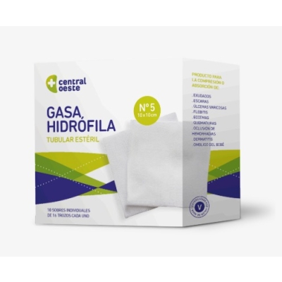 Gasa Central Oeste Hidrofila Tubular Esteril N5 x10x10cm