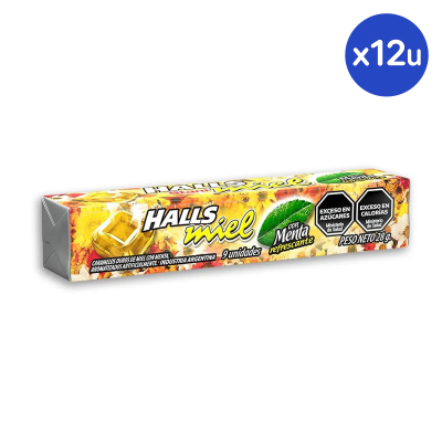 Halls Caramelos Miel y Menta x28Grs x 12 Unidades