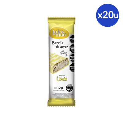 Combo Lulemuu Barra De Cereal Arroz Bañada C/Limon x20 Unidades