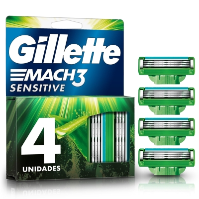 Cartuchos Para Afeitar Mach3 Sensitive x4un