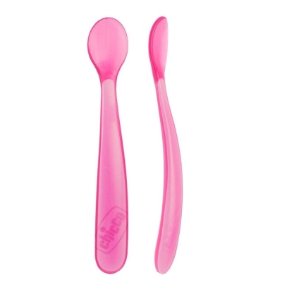 Cuchara Chicco Silicona 6m+ Rosa