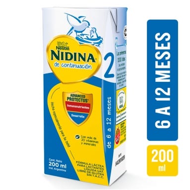 Leche Infantil Nidina 2 x200ml